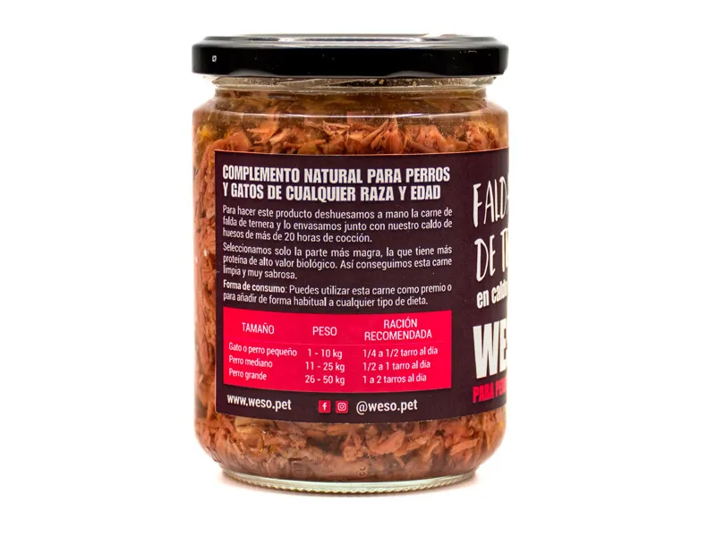 Falda de ternera en caldo de huesos 400g