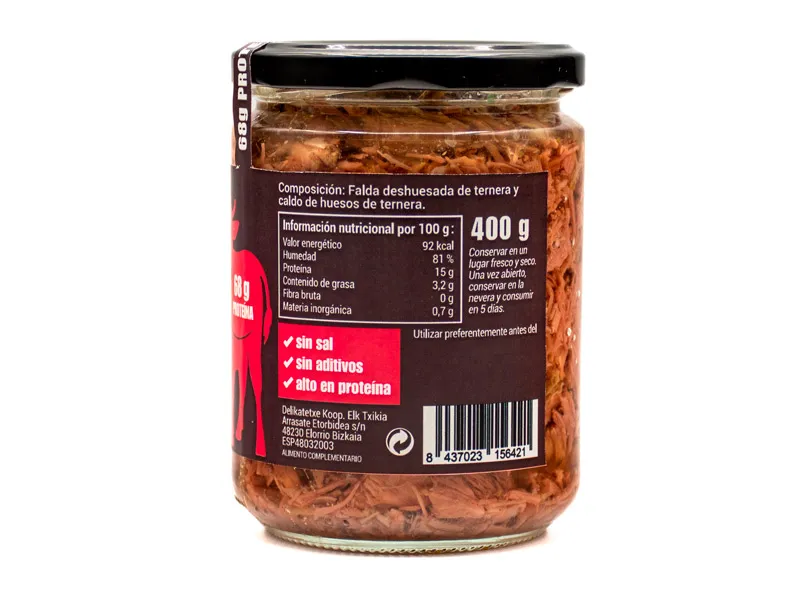 Falda de ternera en caldo de huesos 400g