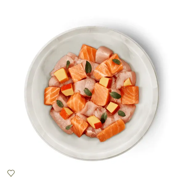 Menú gato de salmón y pollo 80g