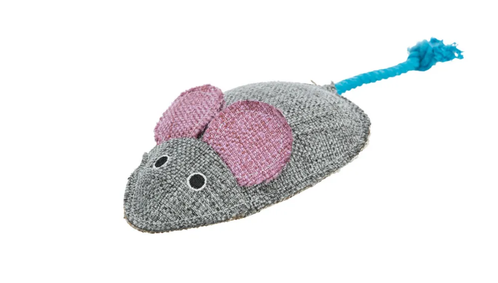 Ratón con cuerda para gatos 15cm