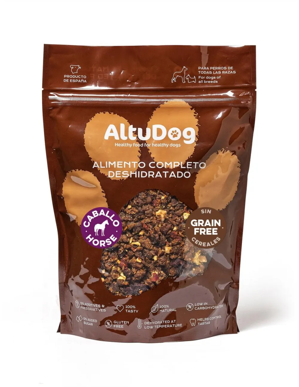 Menú natural deshidratado CABALLO SIN CEREALES adulto 1kg