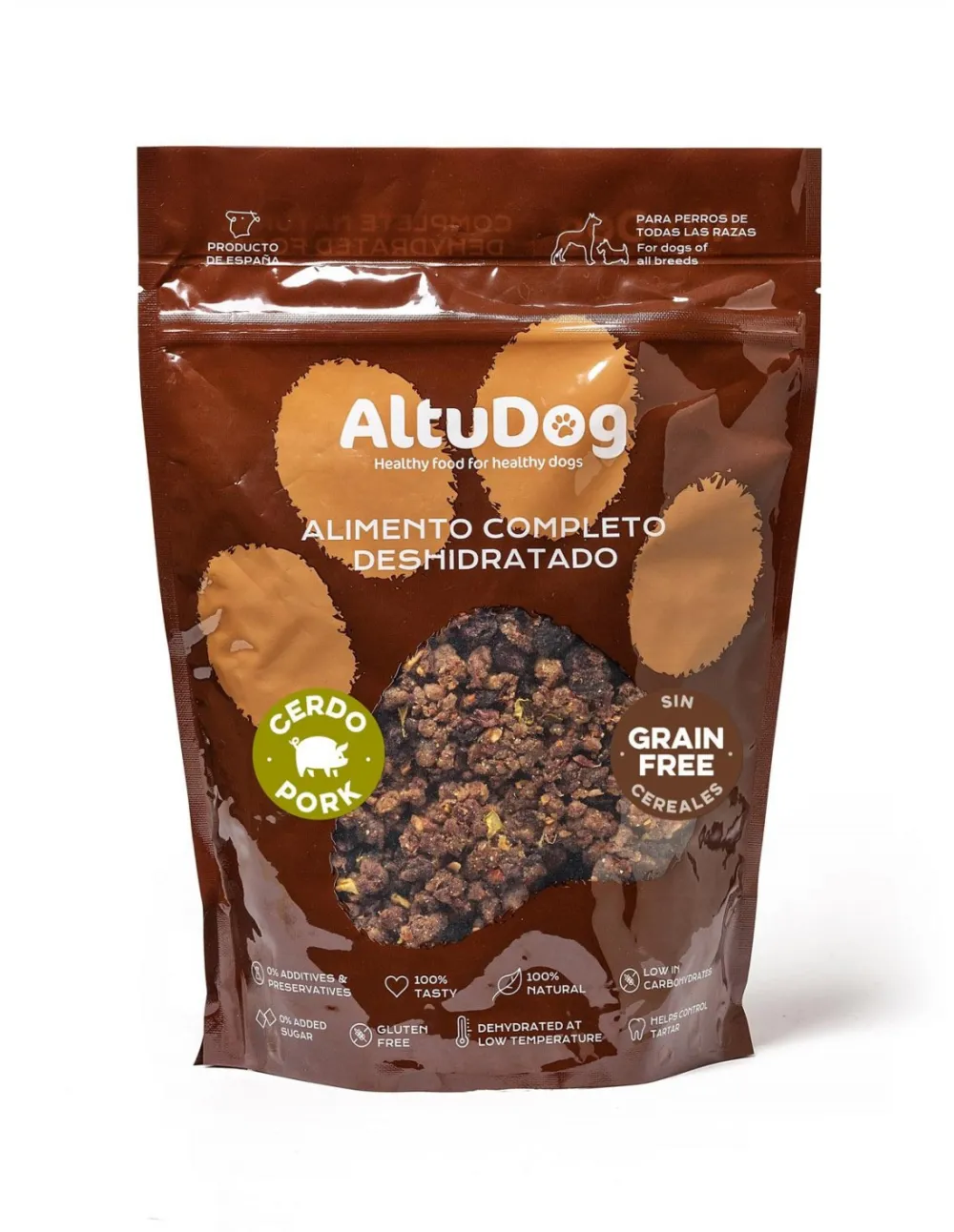 Menú natural deshidratado CERDO SIN CEREALES adulto 1Kg