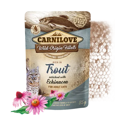 Menú gato de pollo y trucha con equinácea 85g