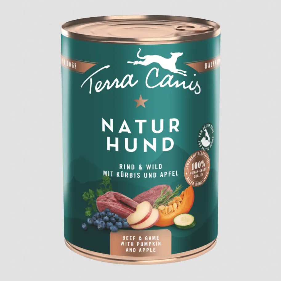 Menú buey y venado con calabaza, manzana y arándanos 400g